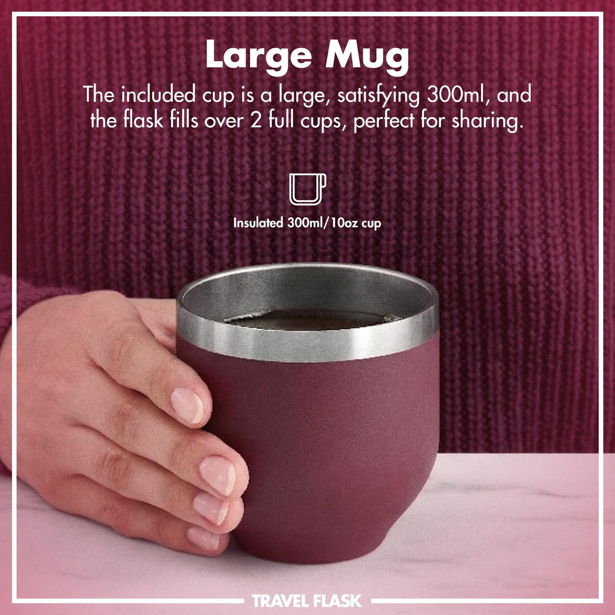 Luma Vacuum Insulated, Flask & Mug, Blackberry, 700ml (24oz)