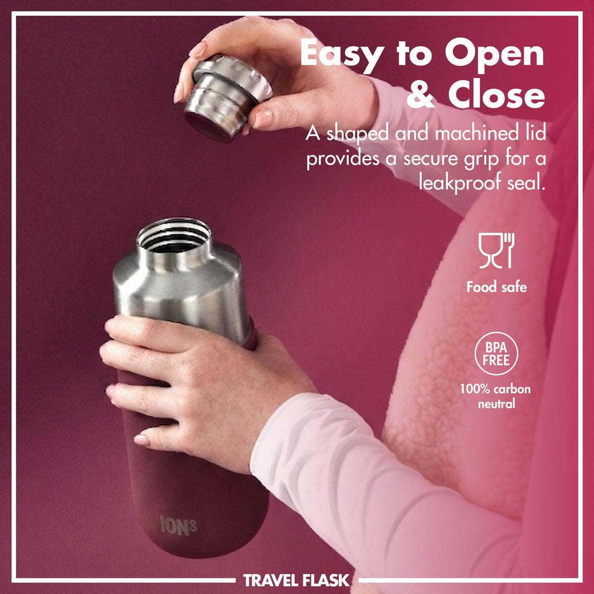 Luma Vacuum Insulated, Flask & Mug, Blackberry, 700ml (24oz)