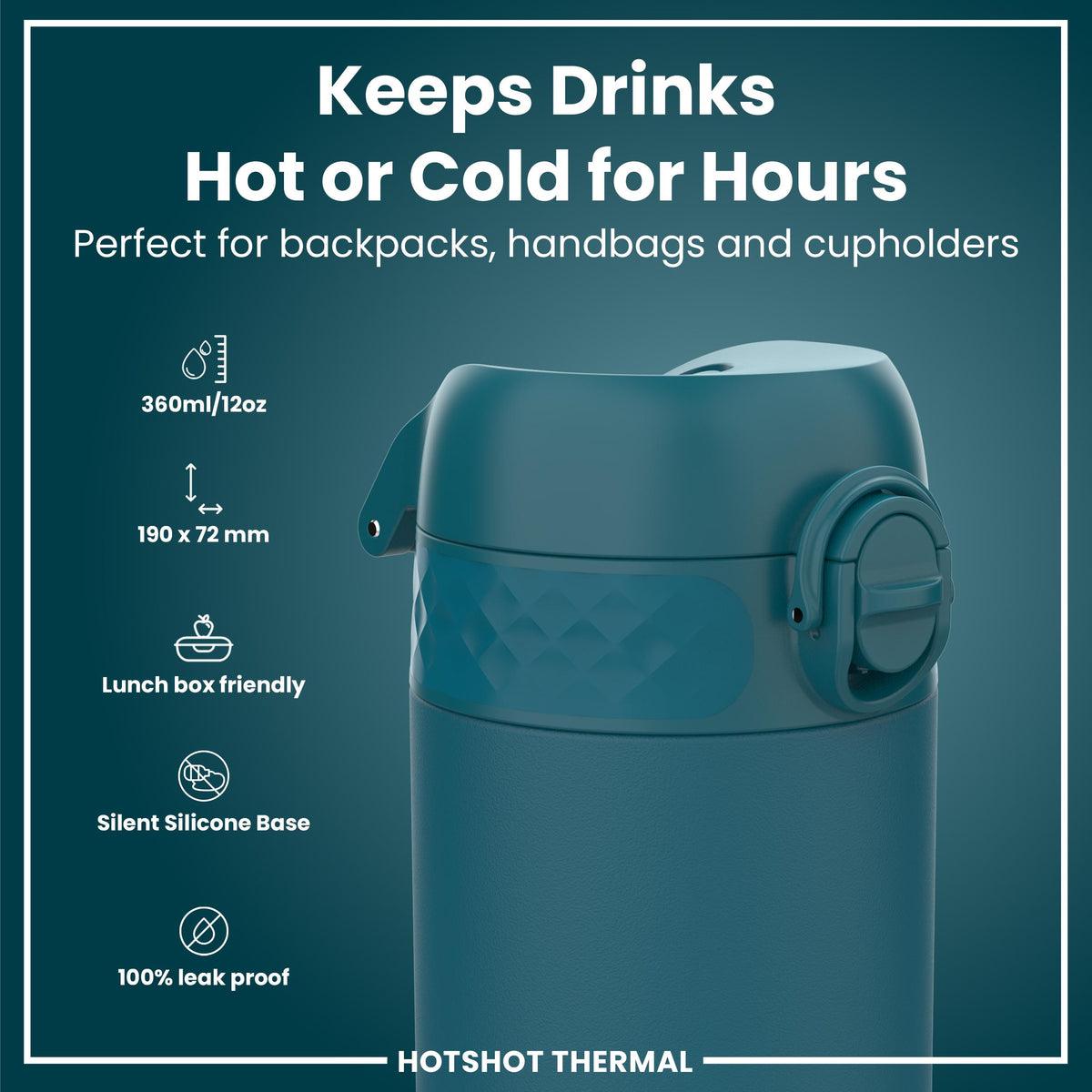 Insulated Steel, Travel Mug, Deep Teal, 360ml