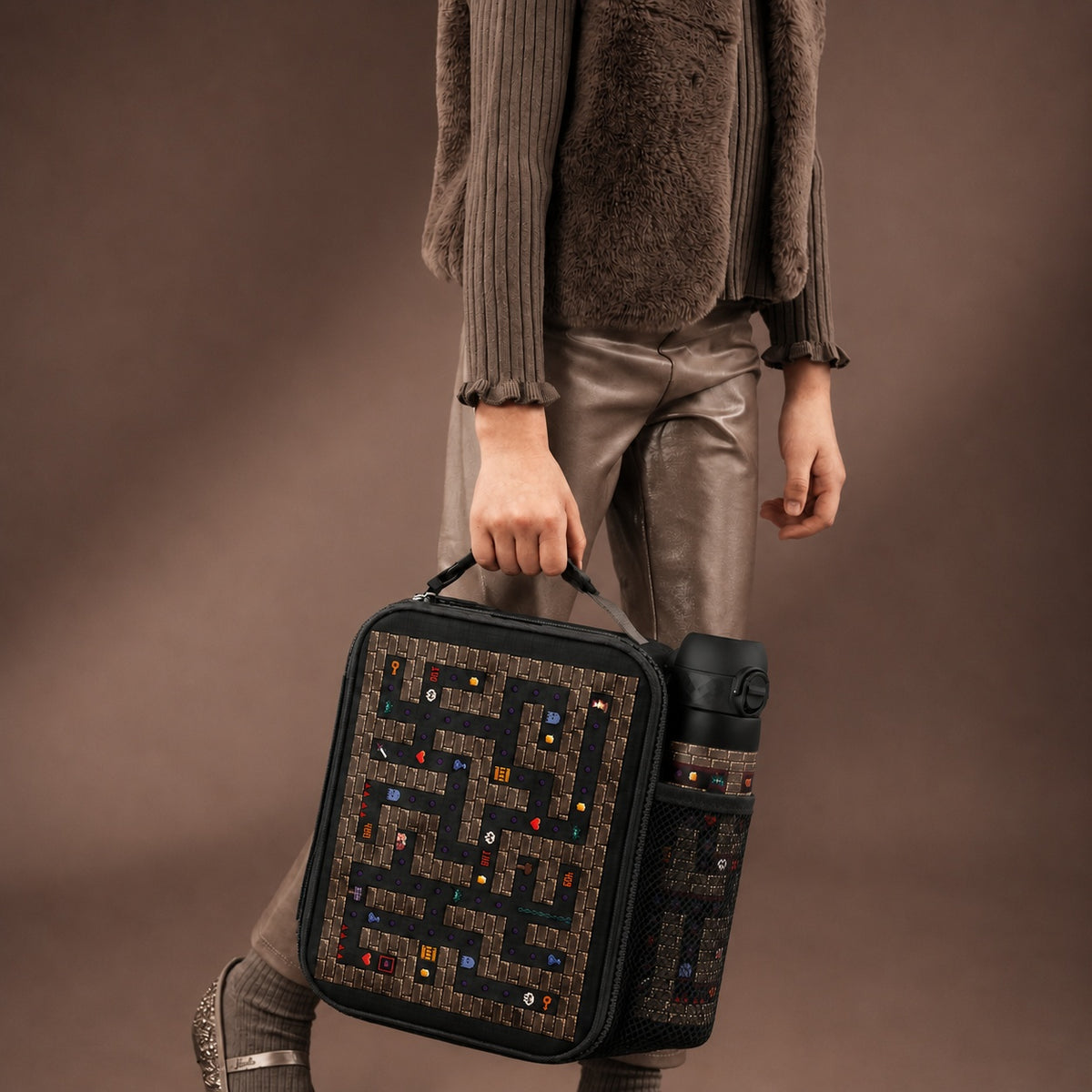 Kids Lunch Bag, Insulated, Gamer Mines, Medium