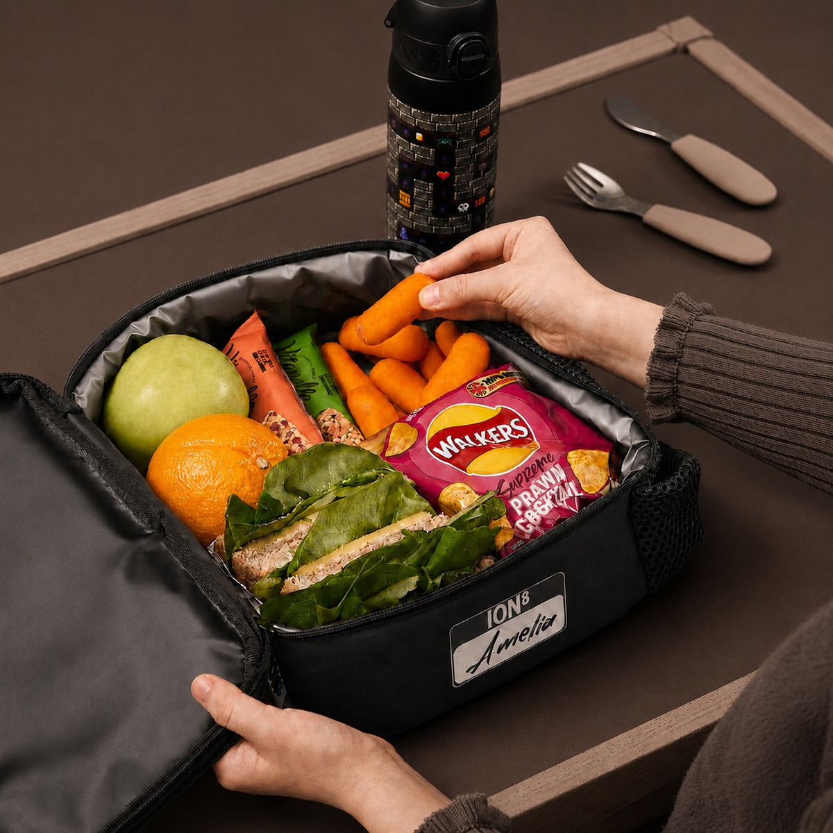 Kids Lunch Bag, Insulated, Gamer Mines, Medium