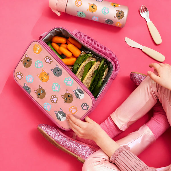 Kids Lunch Bag, Insulated, Cats, Medium