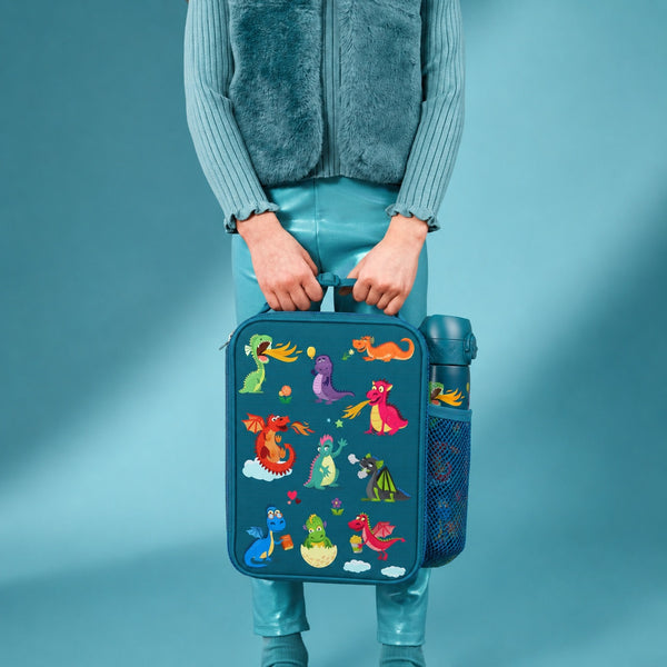 Kids Lunch Bag, Insulated, Dragons, Medium