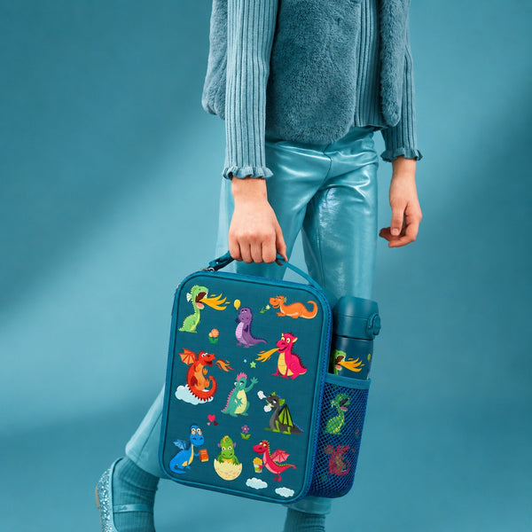 Kids Lunch Bag, Insulated, Dragons, Medium