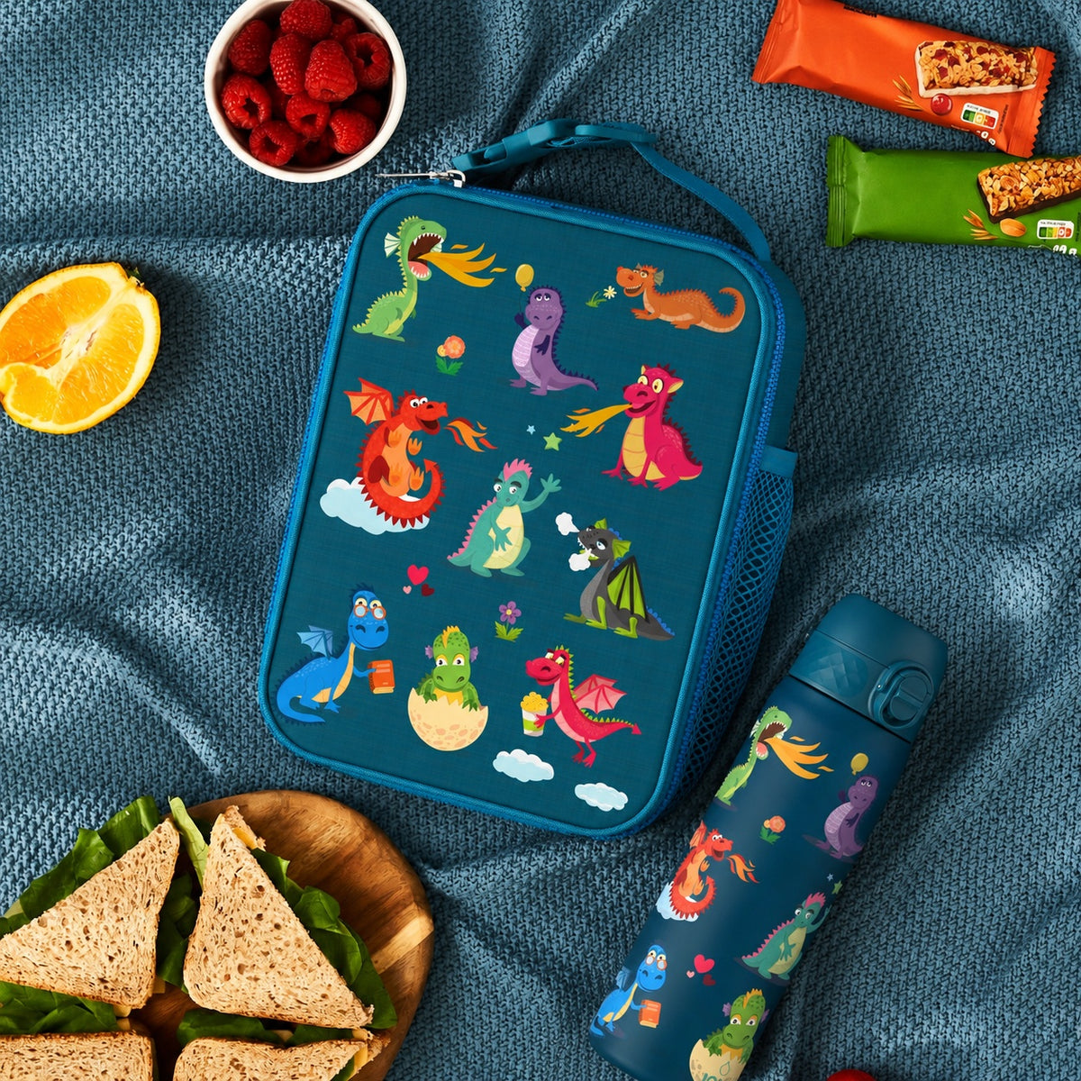 Kids Lunch Bag, Insulated, Dragons, Medium