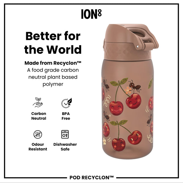 Leak Proof Kids Water Bottle, Recyclon, Cherries, 350ml (12oz)