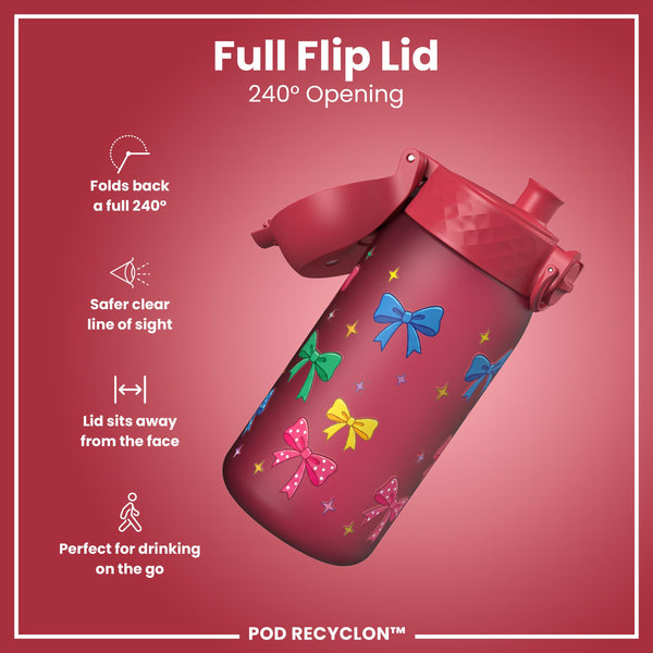 Leak Proof Kids Water Bottle, Recyclon, Bows, 350ml (12oz)