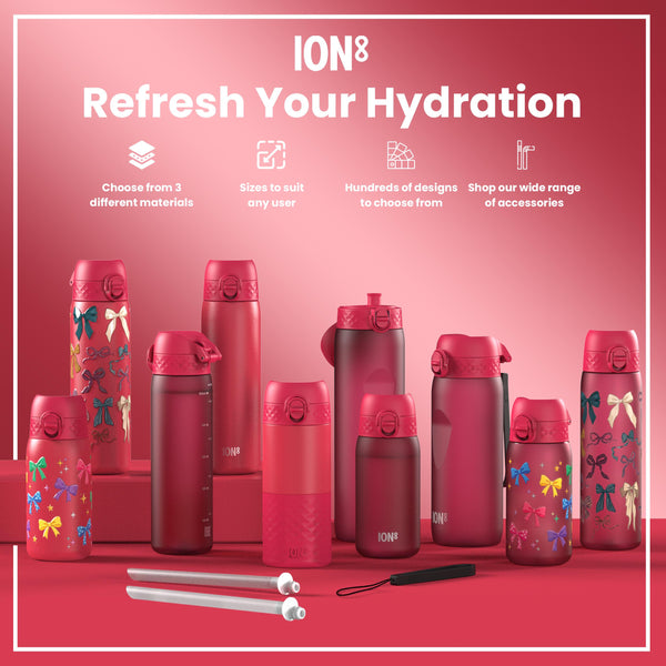 Leak Proof Kids Water Bottle, Recyclon, Bows, 350ml (12oz)
