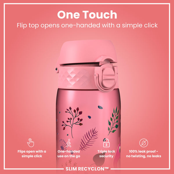 Leak Proof Slim Water Bottle, Recyclon, Flamingos, 500ml (18oz)