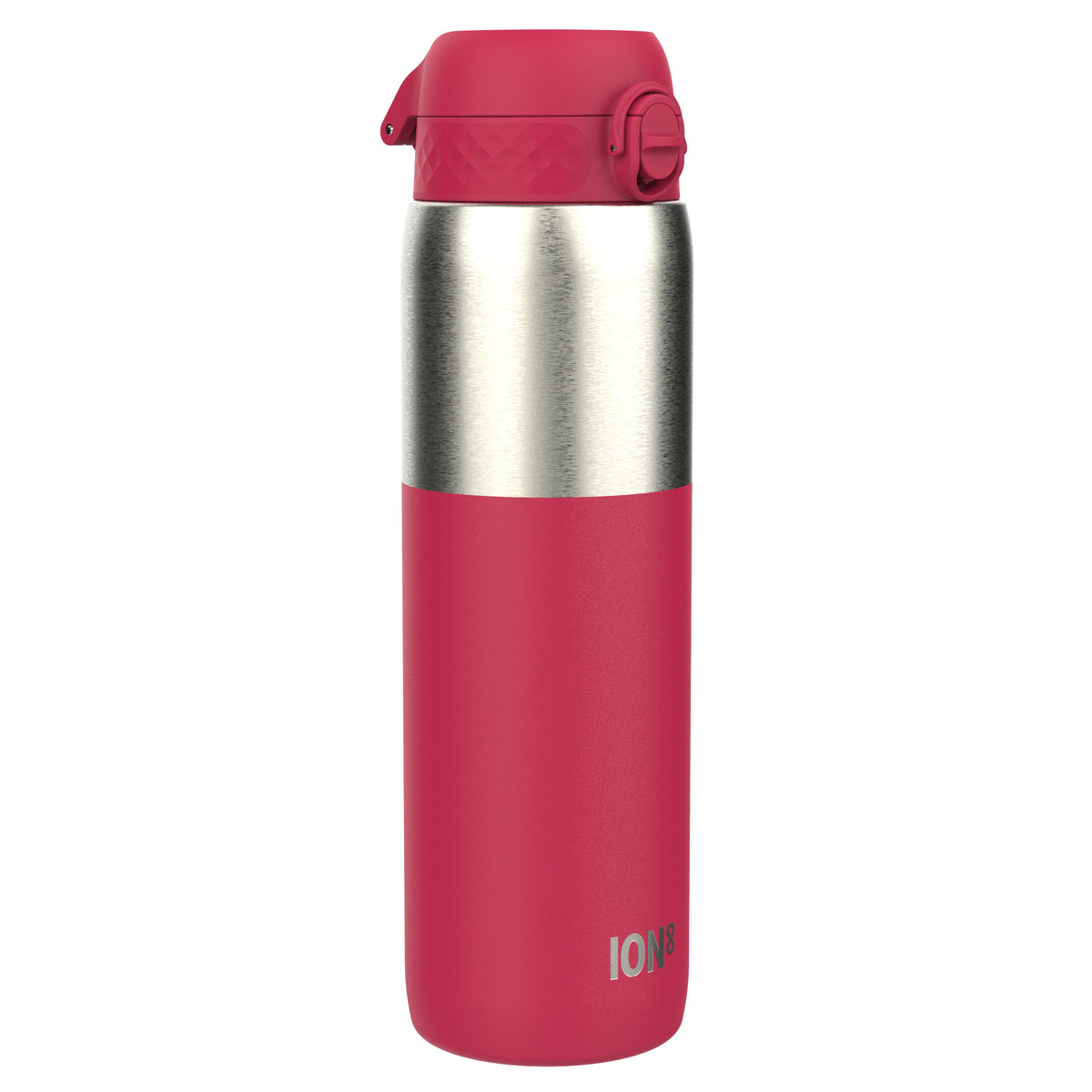 Leak Proof 1 Litre Water Bottle, Stainless Steel, Half-Cut, Magenta, 1L