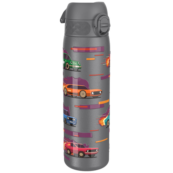 Leak Proof Slim Water Bottle, Stainless Steel, Sports Cars, 600ml (20oz)