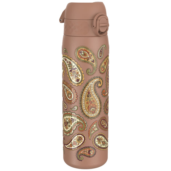 Leak Proof Slim Water Bottle, Stainless Steel, Paisley, 600ml (20oz)