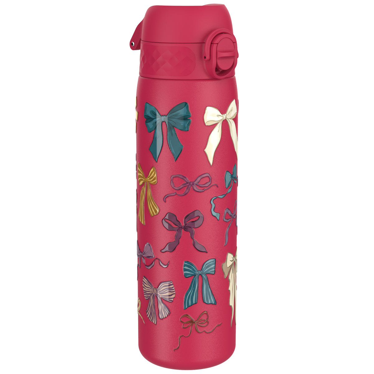 Leak Proof Slim Water Bottle, Stainless Steel, Bows, 600ml (20oz)