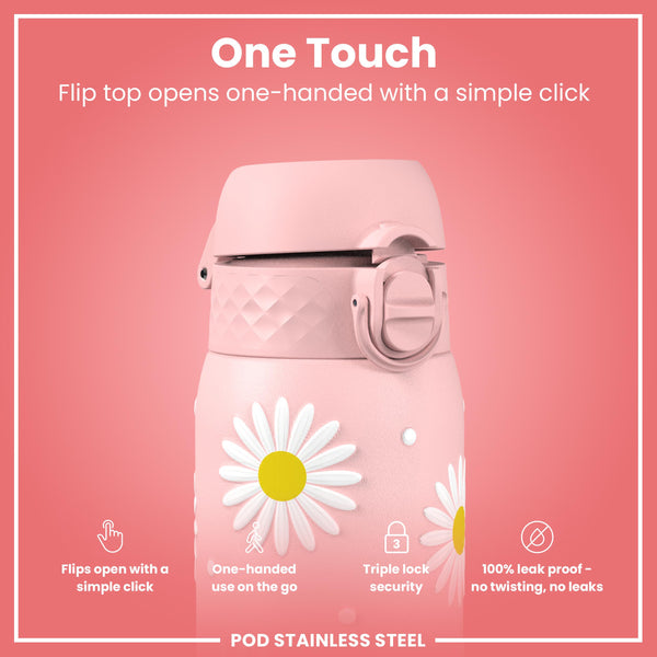 Leak Proof Thermal Steel Water Bottle, Insulated, Daisy, 320ml (11oz)