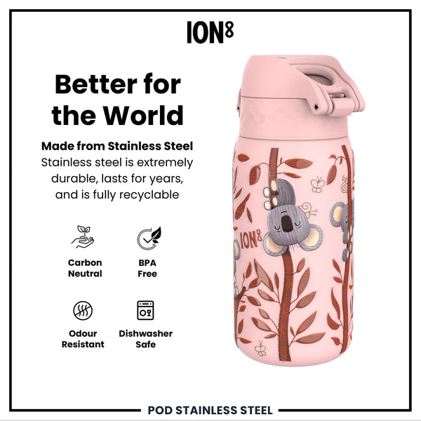 Leak Proof Thermal Steel Water Bottle, Insulated, Koalas, 320ml (11oz)