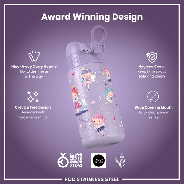 Leak Proof Thermal Steel Water Bottle, Insulated, Fairies, 320ml (11oz)