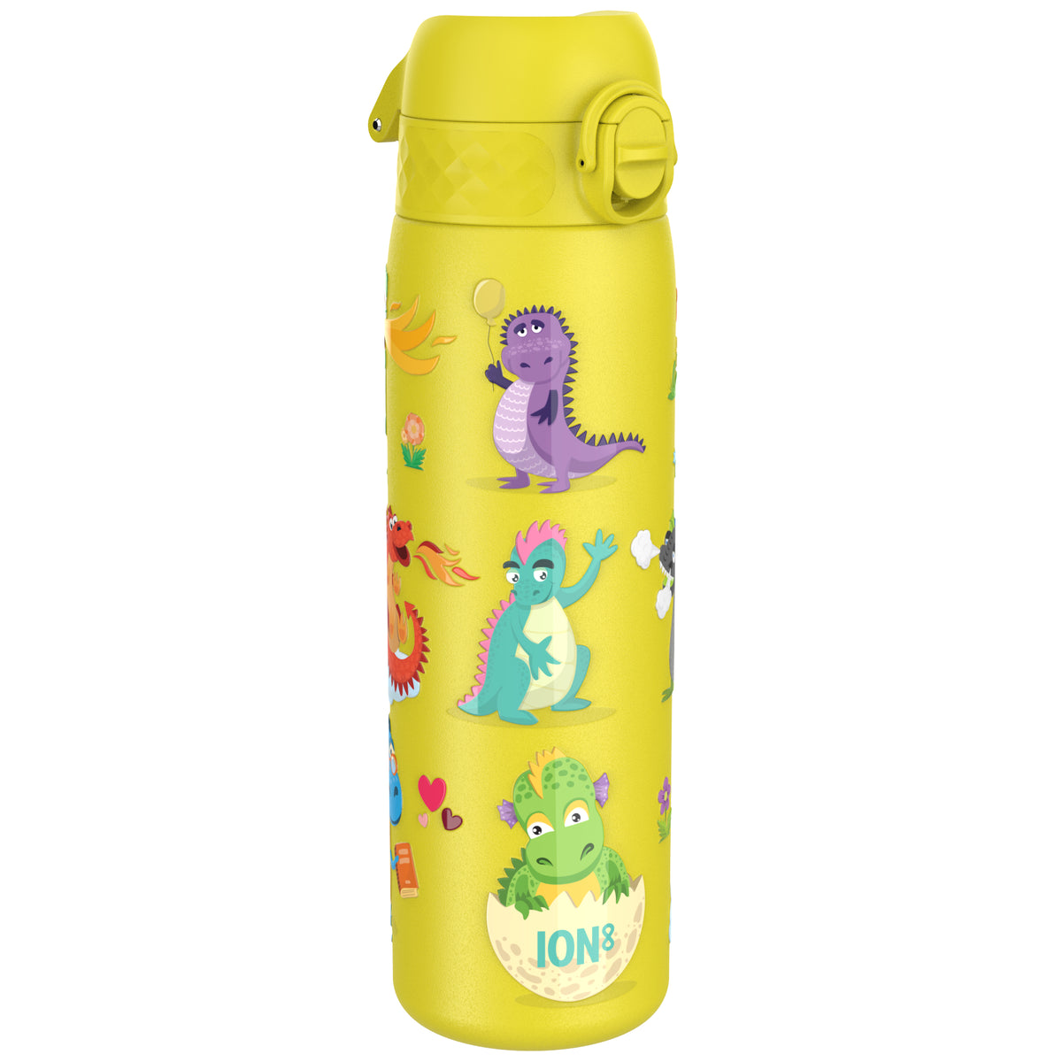 Leak Proof Slim Thermal Water Bottle, Insulated Steel, Yellow Dragons, 500ml (17oz)