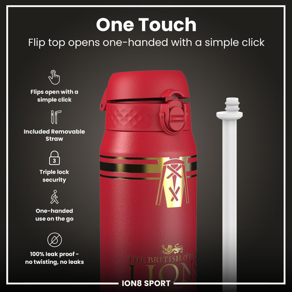 Lions X ION8 Insulated Steel Water Bottle, British & Irish Lions, Heritage, 750ml (24oz)