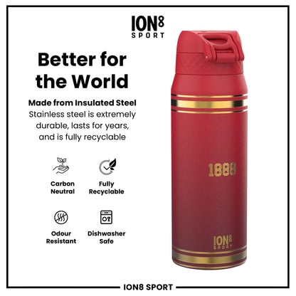 Lions X ION8 Insulated Steel Water Bottle, British & Irish Lions, Heritage, 750ml (24oz)