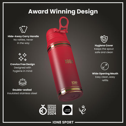Lions X ION8 Insulated Steel Water Bottle, British & Irish Lions, Heritage, 750ml (24oz)