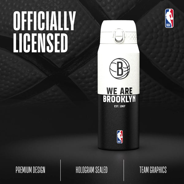NBA x ION8, Insulated Steel Bottle, Brooklyn Nets, 750ml (24oz) — additional product photo