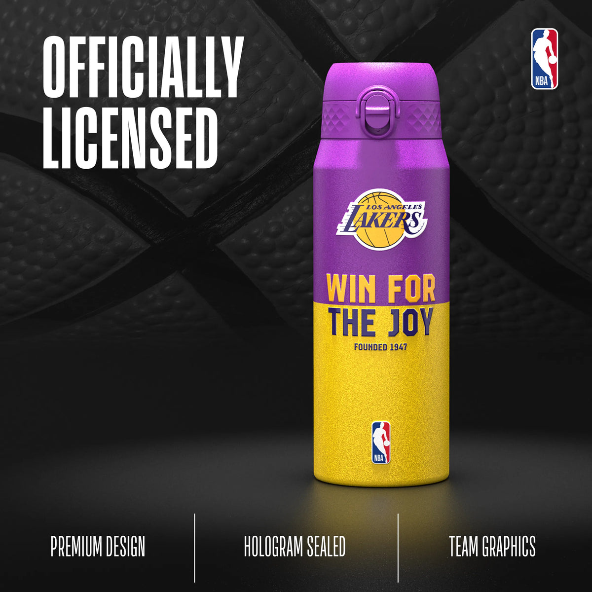 NBA x ION8, Insulated Steel Bottle, LA Lakers, 750ml (24oz) — additional product photo