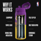 NBA x ION8, Insulated Steel Bottle, LA Lakers, 750ml (24oz) — additional product photo