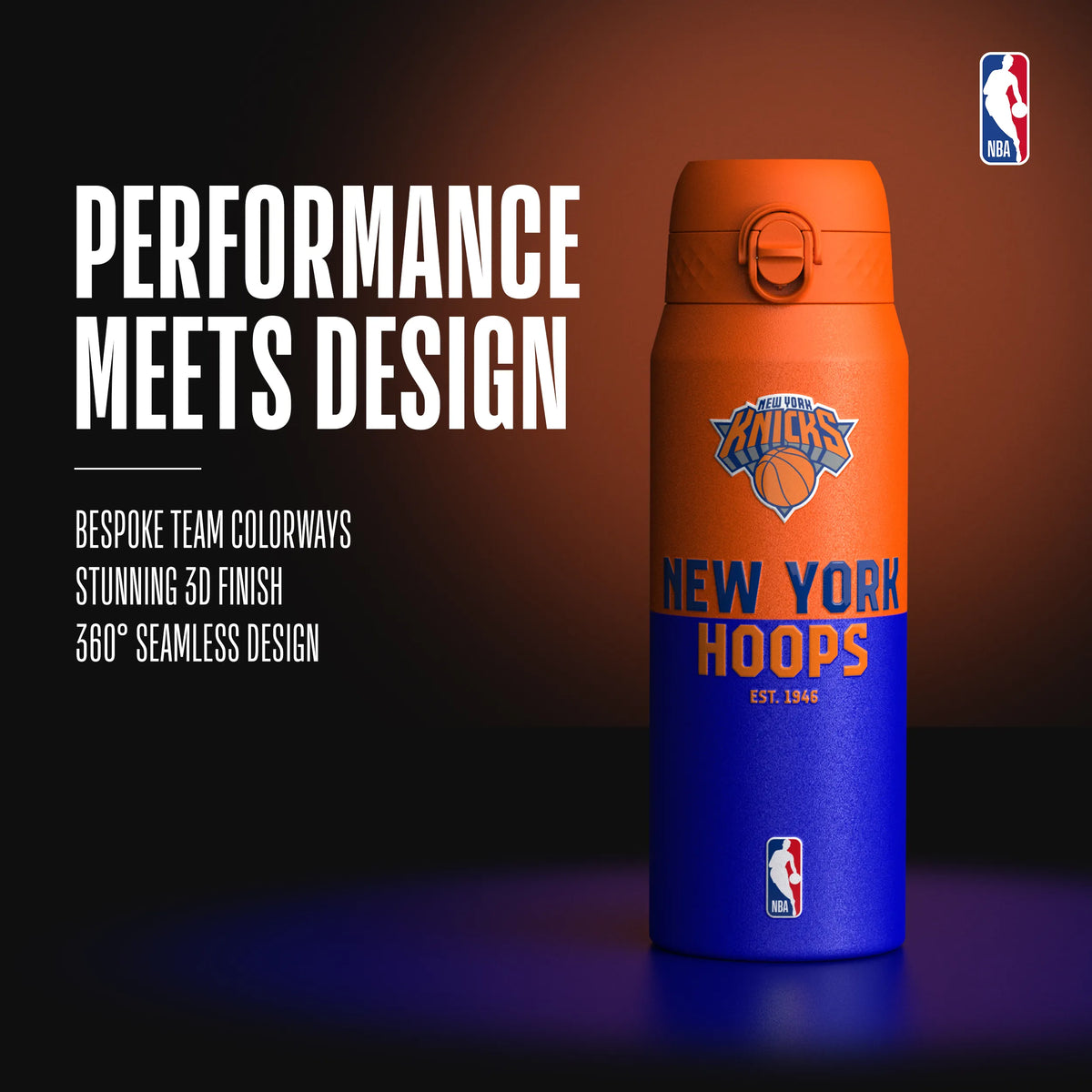 NBA x ION8, Insulated Steel Bottle, NY Knicks, 750ml (24oz) — additional product photo