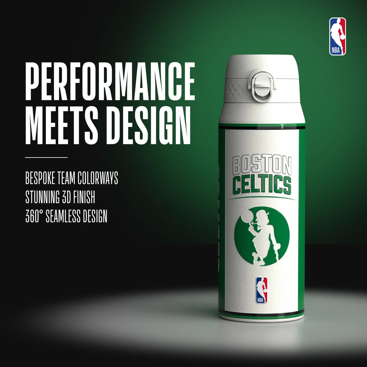 NBA x ION8, Insulated Steel Bottle, Boston Celtics, 750ml (24oz) — additional product photo