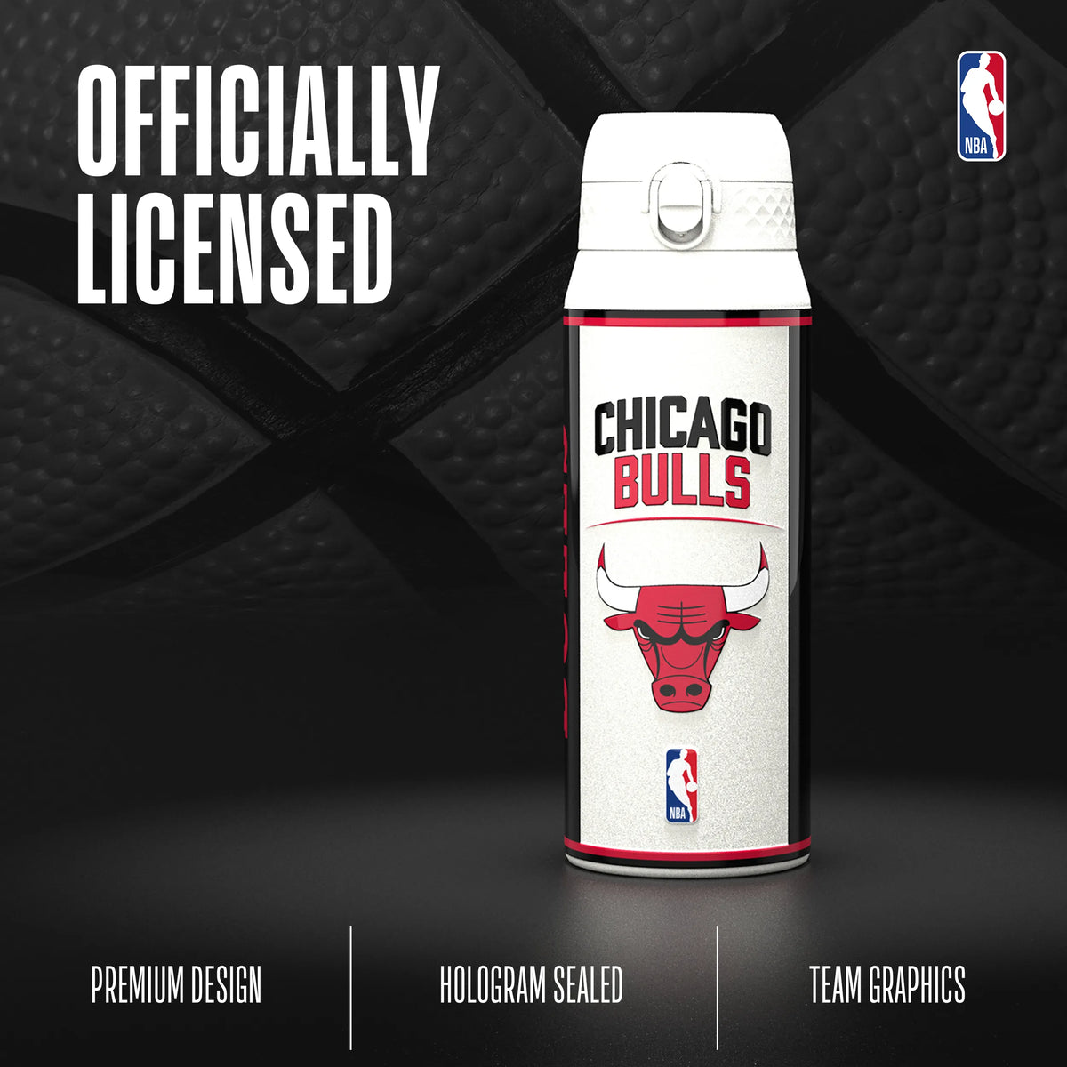 NBA x ION8, Insulated Steel Bottle, Chicago Bulls, 750ml (24oz) — additional product photo