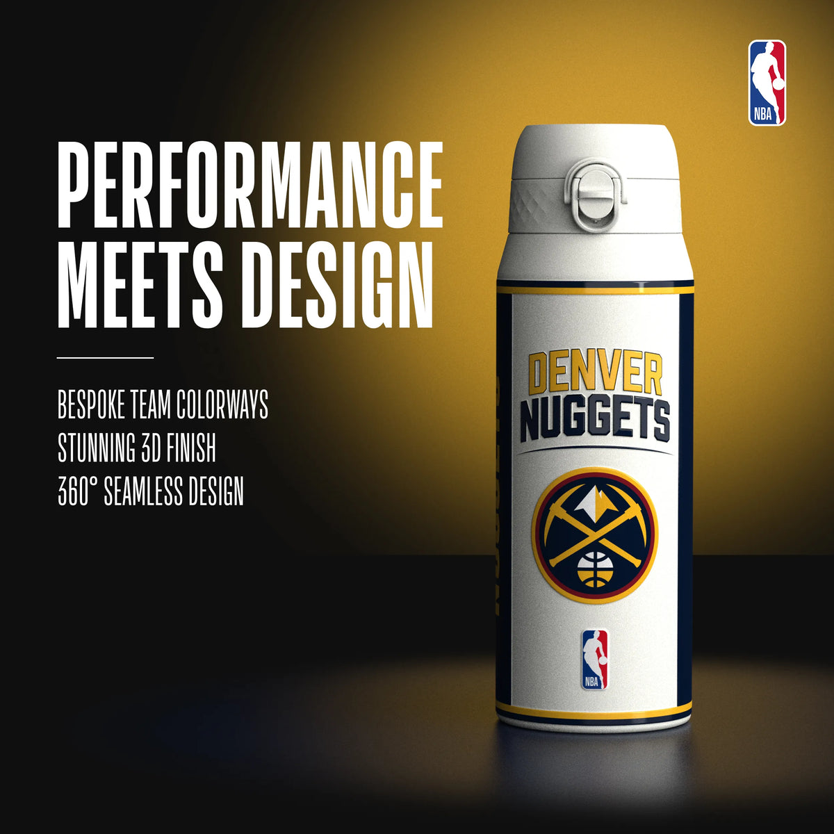 NBA x ION8, Insulated Steel Bottle, Denver Nuggets, 750ml (24oz) — additional product photo