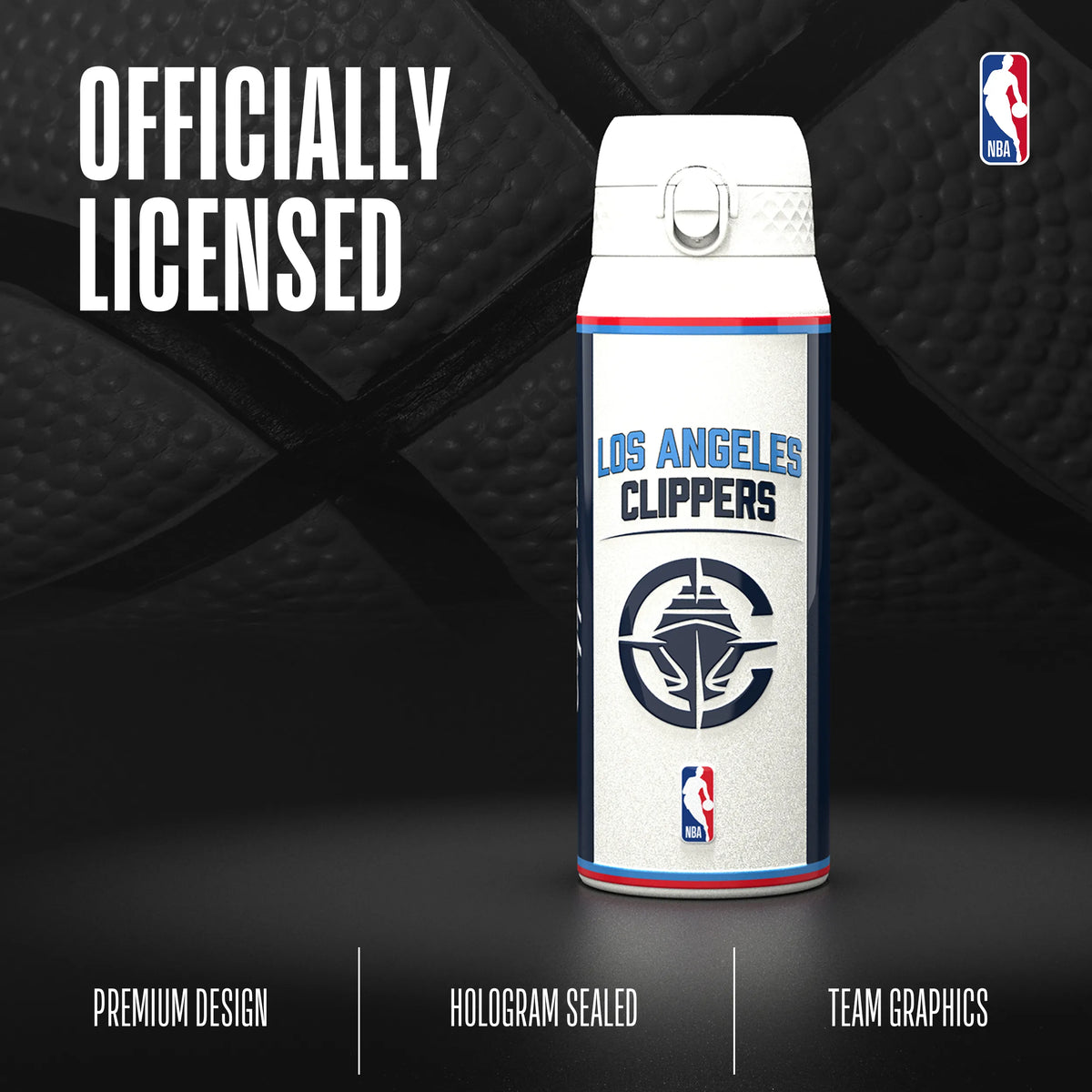 NBA x ION8, Insulated Steel Bottle, LA Clippers, 750ml (24oz) — additional product photo