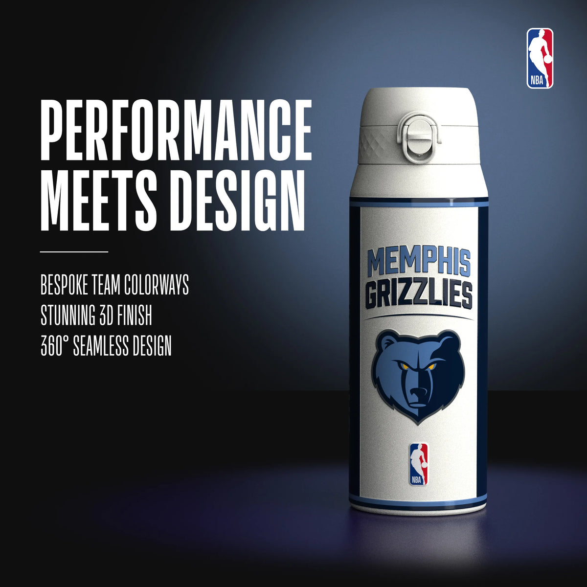 NBA x ION8, Insulated Steel Bottle, Memphis Grizzlies, 750ml (24oz) — additional product photo