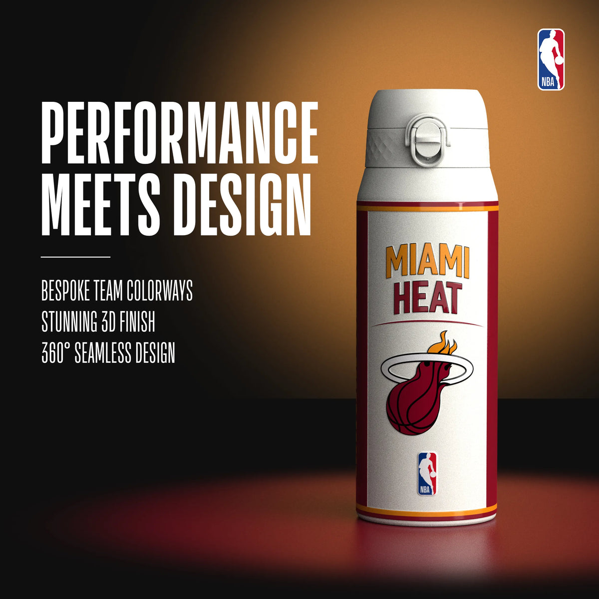 NBA x ION8, Insulated Steel Bottle, Miami Heat, 750ml (24oz) — additional product photo