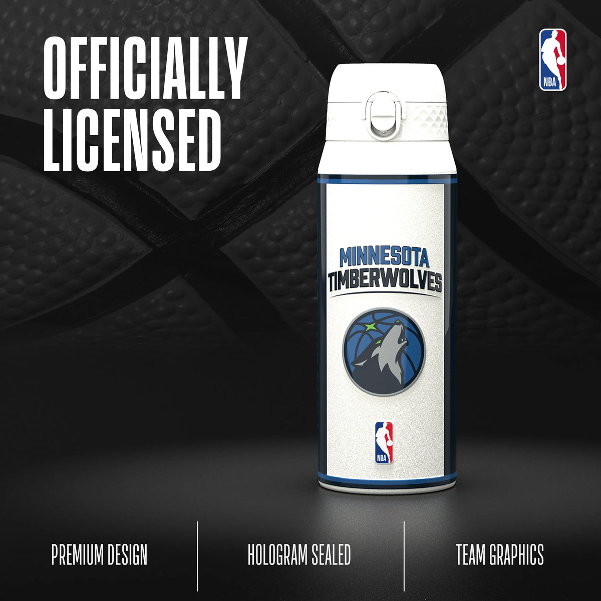 NBA x ION8, Insulated Steel Bottle, MN Timberwolves, 750ml (24oz) — additional product photo