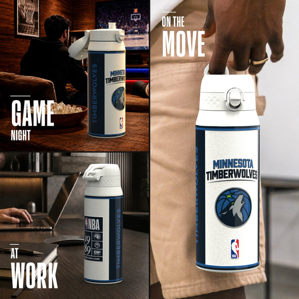 NBA x ION8, Insulated Steel Bottle, MN Timberwolves, 750ml (24oz) — additional product photo