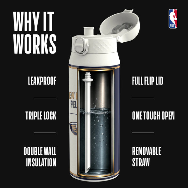 NBA x ION8, Insulated Steel Bottle, NOLA Pelicans, 750ml (24oz) — additional product photo