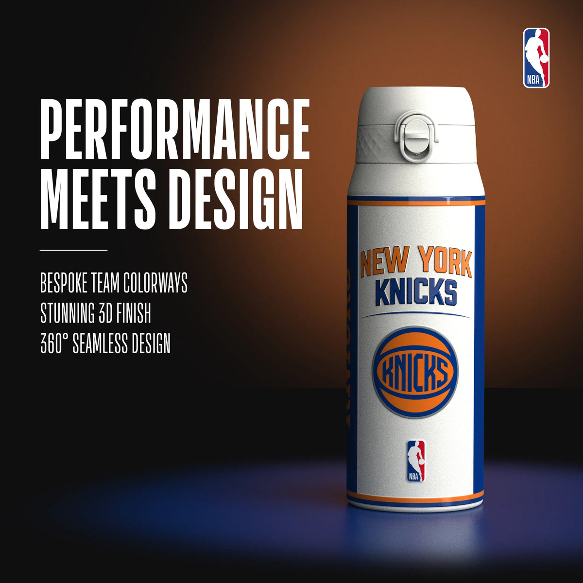 NBA x ION8, Insulated Steel Bottle, NY Knicks, 750ml (24oz) — additional product photo