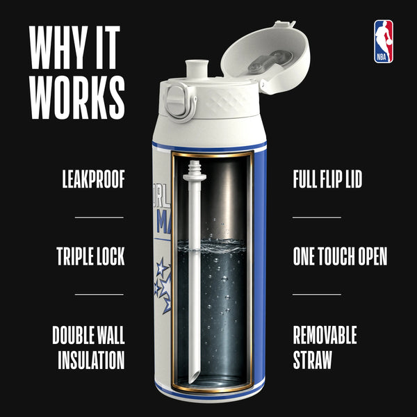 NBA x ION8, Insulated Steel Bottle, Orlando Magic, 750ml (24oz) — additional product photo
