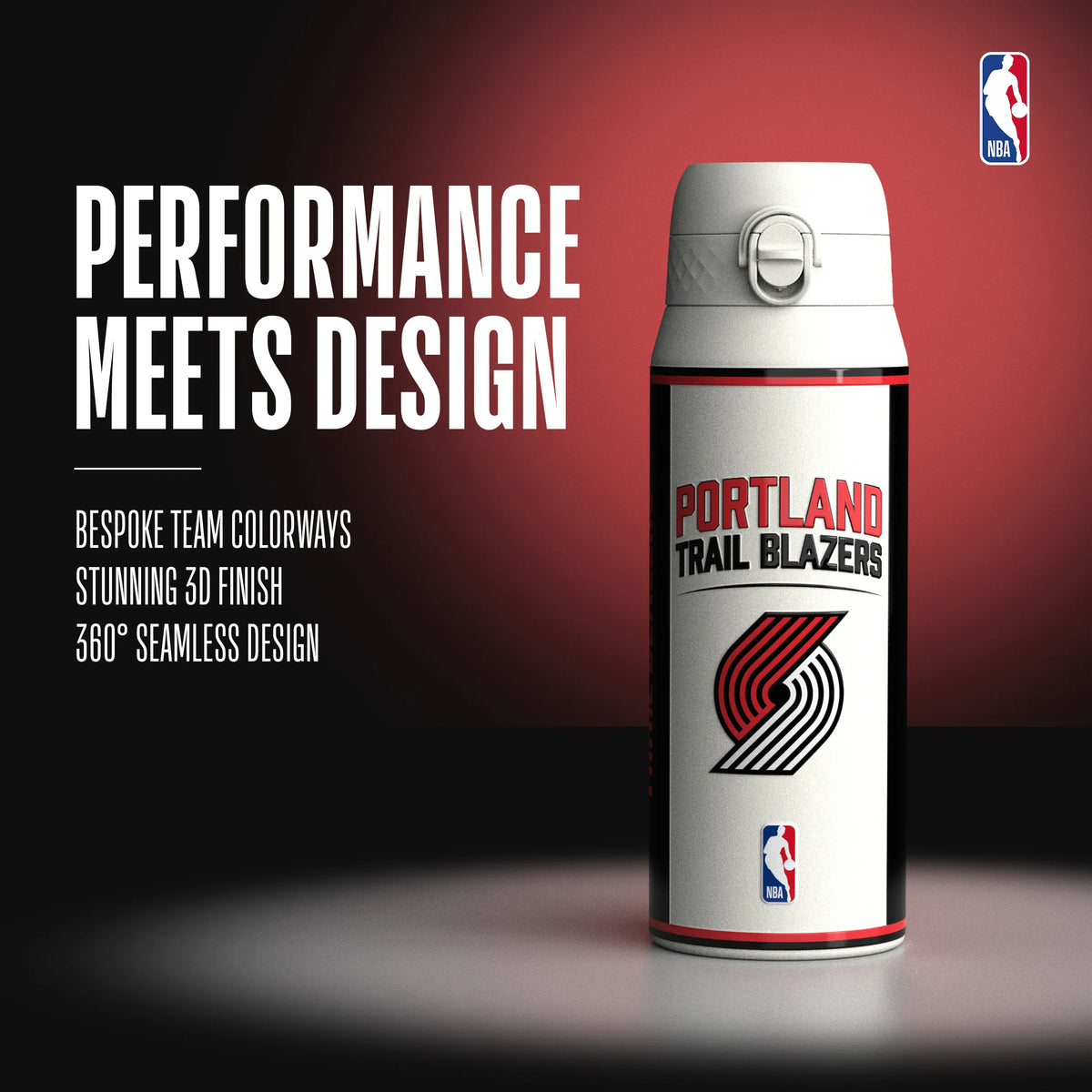 NBA x ION8, Insulated Steel Bottle, Portland Trailblazers, 750ml (24oz) — additional product photo