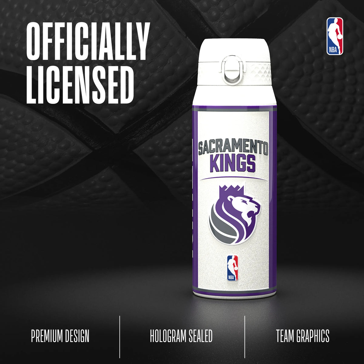 NBA x ION8, Insulated Steel Bottle, Sacramento Kings, 750ml (24oz) — additional product photo