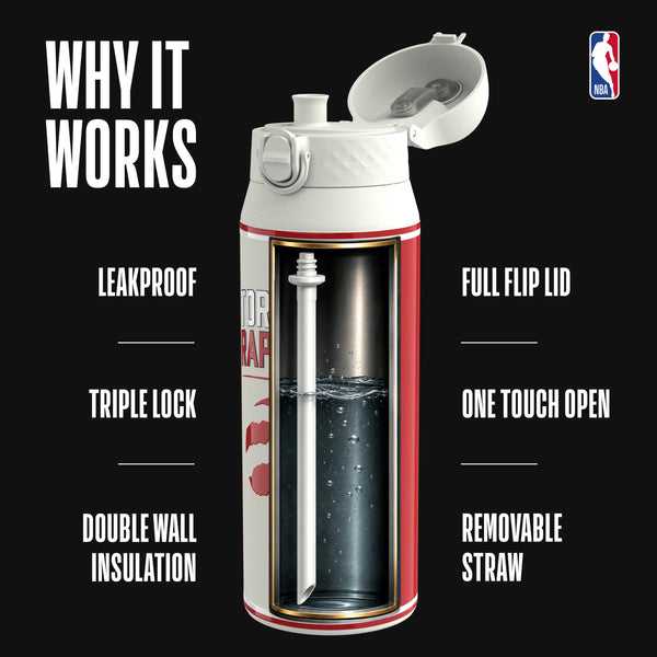 NBA x ION8, Insulated Steel Bottle, Toronto Raptors, 750ml (24oz) — additional product photo