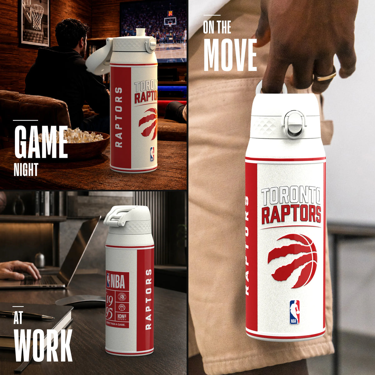 NBA x ION8, Insulated Steel Bottle, Toronto Raptors, 750ml (24oz) — additional product photo