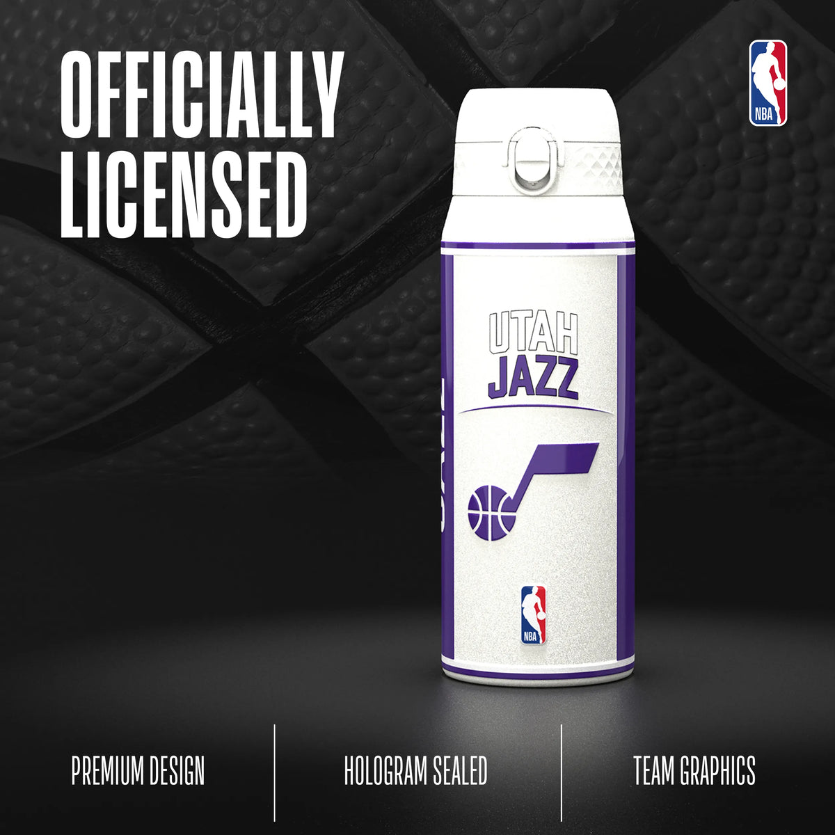 NBA x ION8, Insulated Steel Bottle, Utah Jazz, 750ml (24oz) — additional product photo