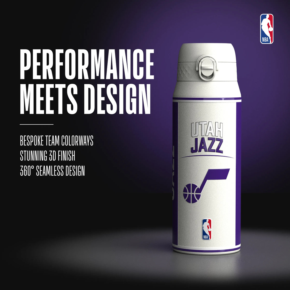 NBA x ION8, Insulated Steel Bottle, Utah Jazz, 750ml (24oz) — additional product photo