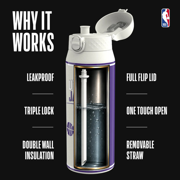 NBA x ION8, Insulated Steel Bottle, Utah Jazz, 750ml (24oz) — additional product photo