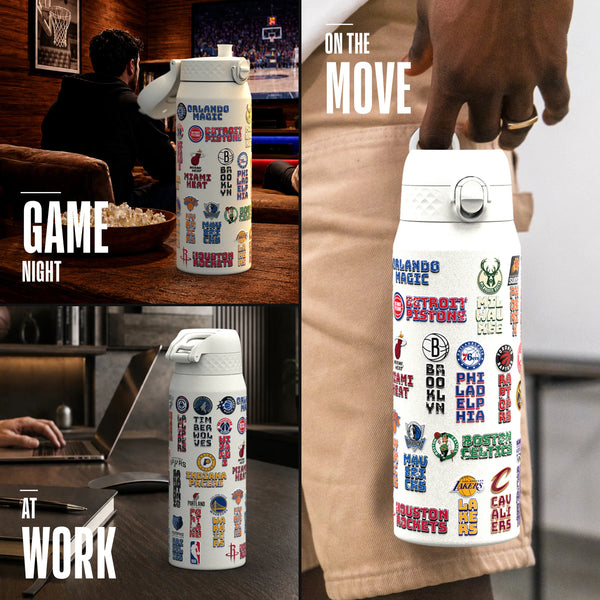 NBA x ION8, Insulated Steel Bottle, Patch Logos, 750ml (24oz) — additional product photo