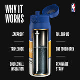 NBA x ION8, Insulated Steel Bottle, GS Warriors, 750ml (24oz) — additional product photo