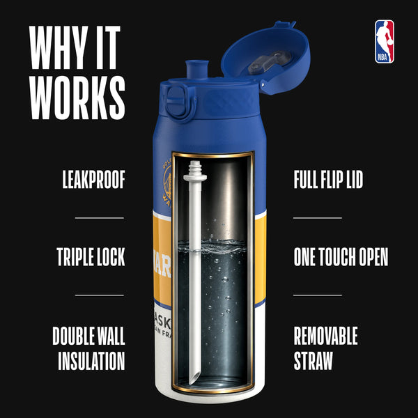 NBA x ION8, Insulated Steel Bottle, GS Warriors, 750ml (24oz) — additional product photo
