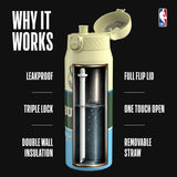 NBA x ION8, Insulated Steel Bottle, Milwaukee Bucks, 750ml (24oz) — additional product photo